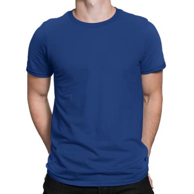 China 100% Combed Cotton Anti-Pilling Mens Basic Royal Blue T-Shirt for sale