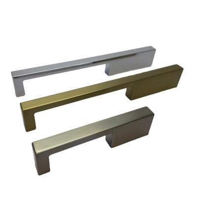 China Modern Customize Brushed Gold Zinc Alloy Furniture Pulls Solid Cabinet Deck Pulls Drawer Knobs Kitchen Door Cabinet Knobs Pulls for sale