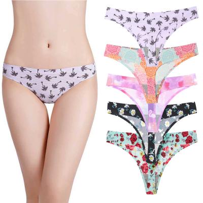 China Antibacterial Underwear Spandex Seamless Thong For Girls Briefs Sexy Seamless Thong Deodorant Comfortable Lingerie For Women for sale