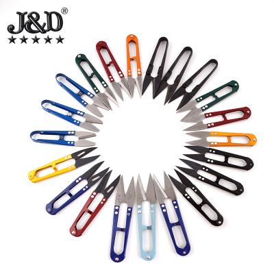 China Small and Sharp Spring Thread Trimmers Thread Cutting Tool U Shaped Trimmer String Head Cut Small Cross Stitch Cutter Color Thread Scissors for sale