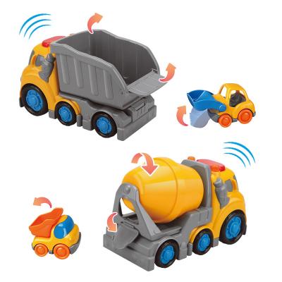 China Babies kid go! First City Vehicle ABS Cartoon Car Cement Mixer / Learning Durable Plastic Tipper For Babies for sale