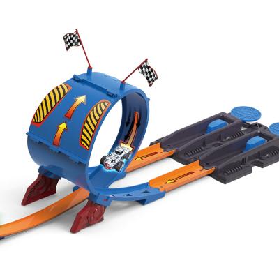 China Slot Car Toy Double Loop Ejection Tracks Toy Dinosaur World Slot Car Track Toy For Kids for sale