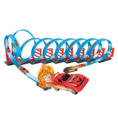 China P&C Toy How Sale Infinity Loop Toy Track Play Slot Set with Pull Out Wheel Runner Vehicle for Boy Slot Toy for sale