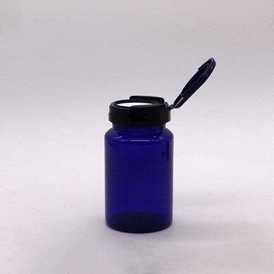 China Empty Medicine 200ml PET Tablet Bottle Supplement Plastic Cylinder Pill Jars With Flip Top Lids for sale