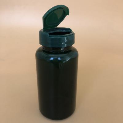 China Eco-friendly Pharma Pack Bottle PET Green 150cc Flip Top Cap Plastic Pill Bottle for sale