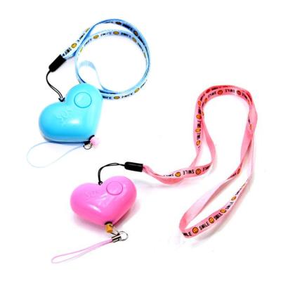 China Elderly women remote control affectionate personal alarm device SOS heart shape key chain with LED light factory supply for sale