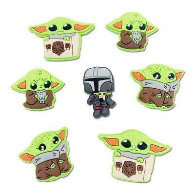 China Amazon Hotsale Anime Group Baby Yoda Shoes Clog Charm Custom Accessories PVC Cartoon Shoe Charms For Kids Gifts for sale