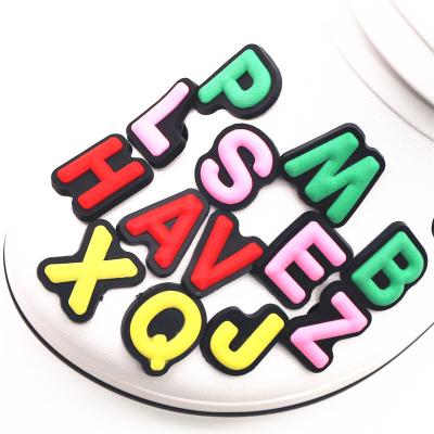 China Hot Sale Designer Clog Charm Pieces Charms Cartoon Color Letter PVC Croc Charms Collect Custom Designer For Croc Sandals Charms for sale