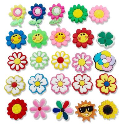 China Hoop Charm Wholesale Classic Cartoon Flowers PVC Shoe Lace Charms For Custom Croc Shoe Hoop Charms Decoration Via Fedex for sale