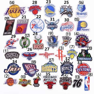 China Iron-on Wholesale Basketball Team Logo DIY Embroidery Iron 0n NFL Patch For Hangover Clothes Bag Hat Croc Shoe Decoration Straps for sale