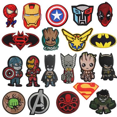 China Iron-on Wholesale DIY Embroidery Iron 0n Superhero Patches For Clothes Bags Hat Jackets Patch Decoration for sale