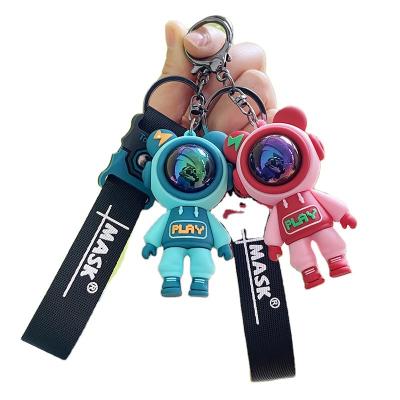 China Trend 2022 New Arrival hotsale Soft Rubber Bear Keychain Wristlet Wholesale For Car Bag Accessories Self Defense Keychain for sale