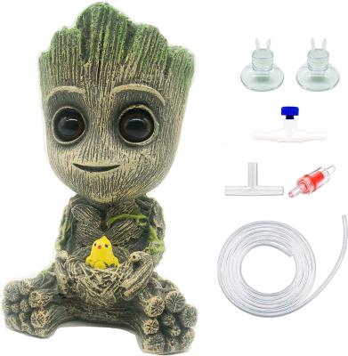 China Fish Tank Groot Air Bubbler Aquarium Air Stone Decorative Set for sale