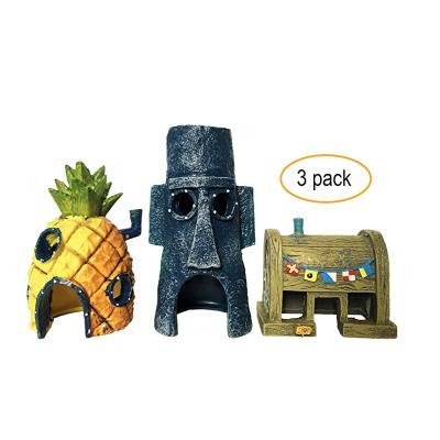 China Viable Aquarium Pineapple Chamber Ornament - Aquarium Chamber, Squidward Hidout and Krusty Krab Decorations for sale