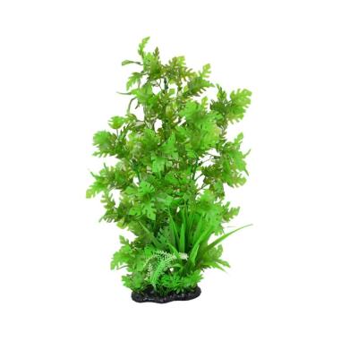 China Artificial Plastic Green Plant Art Decor Aquarium Decor Fish Tank Ornament, 15 Inches for sale