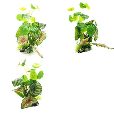 China Viable Green Plastic Mini Greenhouse Realistic Plant Decor Ornament for Reptiles and AmphibiansWater-soluble Grass for sale