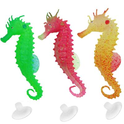 China Viable artificial 3Pcsplastic seahorses for aquarium landscape that can swim in water for sale