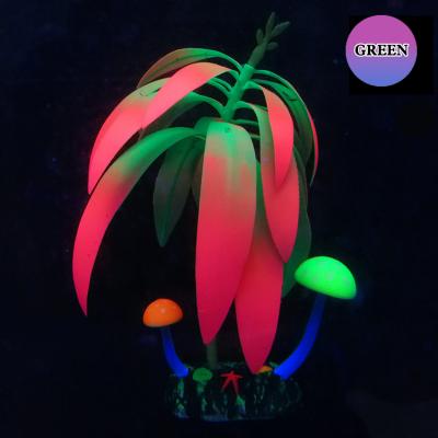 China Viable Aquarium Landscaping Decoration Simulation Luminous Glow Software Gradient Coral Leaves for sale