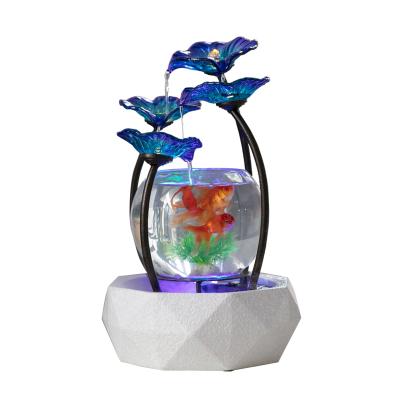 China Living room small flow home decoration TV living room glass creative decoration TV commemorative opening tank goldfish gift for sale