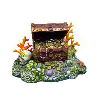 China Aquarium Decoration Treasure Box Decoration Compressor Oxygen Decoration Viable Gold for sale