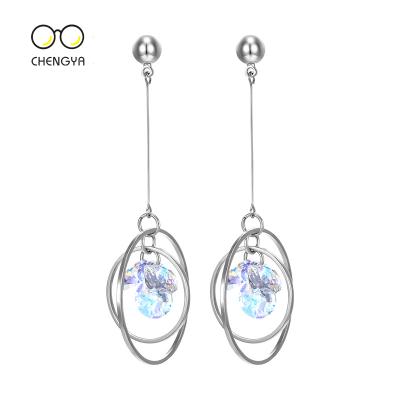 China FASHIONABLE circle earrings crystal women shape simple European and American circle jewelry personality earrings for sale