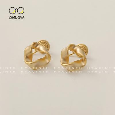 China TRENDY simple temperament twisted triangle no earrings hidden ear clip pierced jewelry for sale