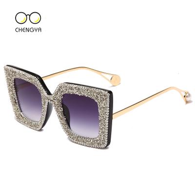 China 2021 new fashion sunglasses diamond color metal flashing frame concert sunglasses bar performance for sale