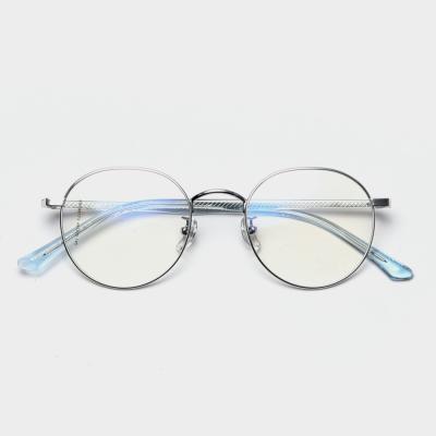 China 2020 fashionable eye sight literary men and women around myopia glass frame sheet metal core glass frame for sale