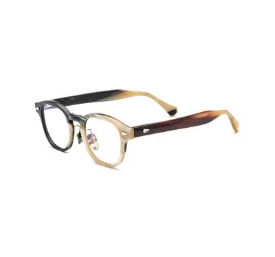 China Buffalo Fashionable Optical White Horn Black Belight Frame Eye Shape Eye Shape Glasses Frame Design Classic Unique Eyewear 10081 for sale