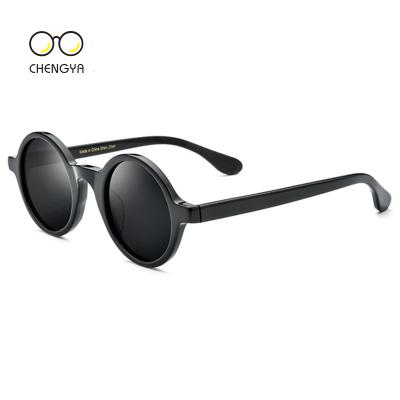 China 2021 Fashionable Eye Frame Acetate Vintage Polarized Sunglasses Men Clear Round Sun Glasses For Women for sale