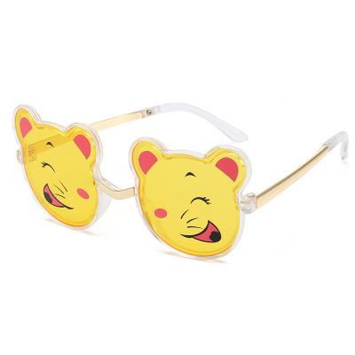 China Fashion Sunglasses Cute Bear Smile Face Shape Kids Sunglasses E2026 Alloy Temple Sun Glass Boys Girls Eyewear UV400 for sale