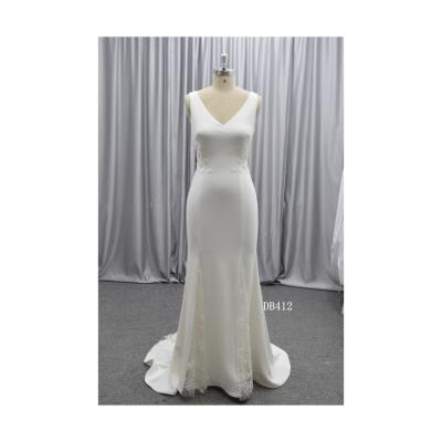 China Breathable Satin Popular Dress Bridal White Wedding Dress To Wedding For Women for sale