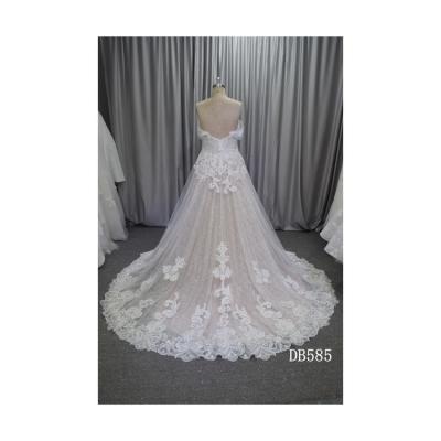 China China Good Color Breathable Floral Wedding Dresses Lace Up New Design Fashion White Wedding Dress For Women for sale