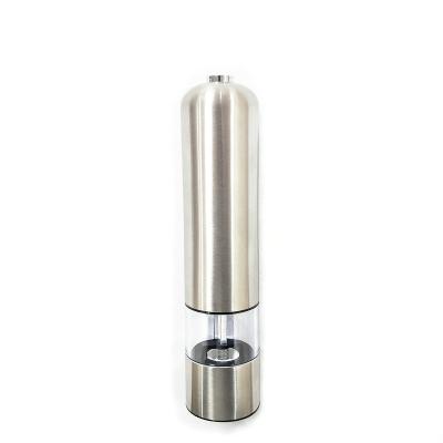 China Sustainable high quality electric stainless steel salt and pepper grinder with adjustable coarseness and LED light for sale