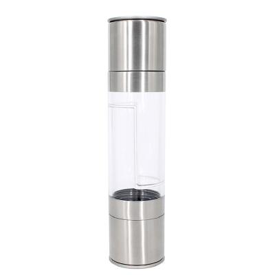 China Amazon Sustainable Hot Sale Manual Stainless Steel Salt and Pepper Mill 2 IN 1 Spice Grinder for sale