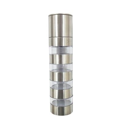 China Amazon Selling 2022 Hot Sustainable 4 In1 Manual Stainless Steel Salt And Pepper Mill Spice Grinders for sale