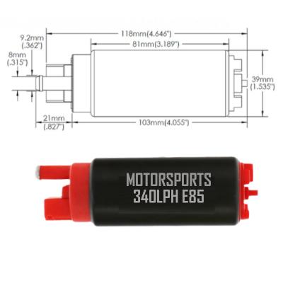 China Hot sale high performance E85 plated steel in-tank racing 340LPH fuel pump for GTR for sale