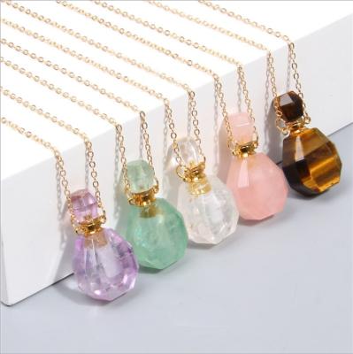 China Latest And Fashion Customized Logo Mini Crystal Perfume Bottle Necklace for sale