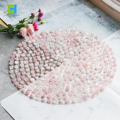 China Body Crystal Healing Round Jade Foot Massager Multi Functional Square Rose Quartz Foot Massage Mat for sale