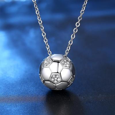 China Romantic 2022 Fashion New Football Pendant Necklace Women's Luxury Shiny Zircon Spherical Necklace Romantic Jewelry Gift for sale