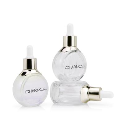 China 1oz 30ml 50ml Shape Cosmetic Elegant Dropper Bottle Cosmetic Frosted Cap For Essential Oils for sale