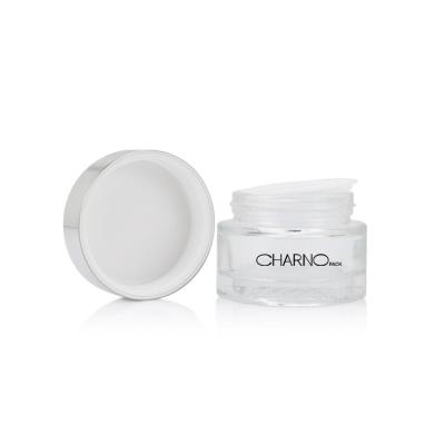 China Round 30g 50g Cosmetic Elegant Shape Face Cream Jar 20ml Empty Clear Glass Packaging Packaging for sale