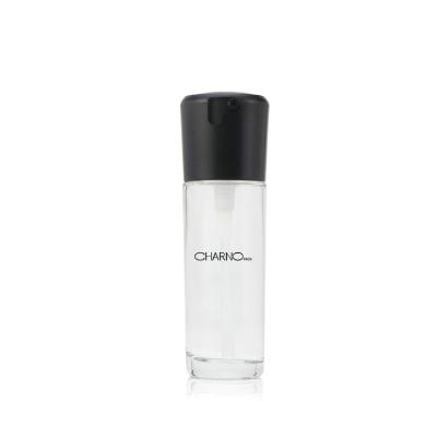 China Original Design Empty Clear Skin Care Cosmetic Round Base Glass Cosmetic Liquid Bottle for sale