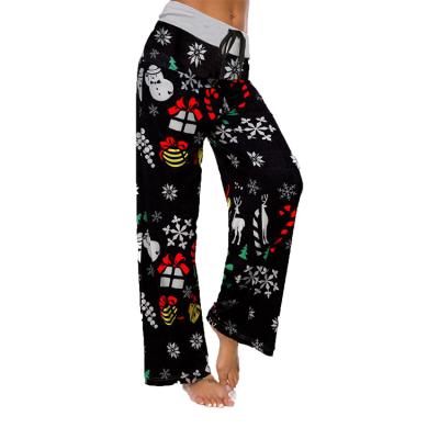 China NEWCOSPLAY Anti-wrinkle Stretch Comfortable Floral Print Wide Leg Sportswear Pants For Women Women Trousers for sale