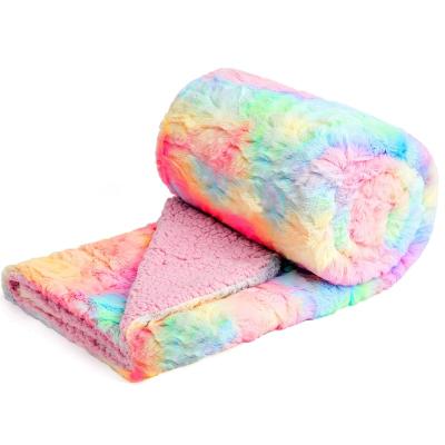 China 2020 Popular Jacquard Tie Dye Fleece Bed Blankets Flannel All Season Use for sale