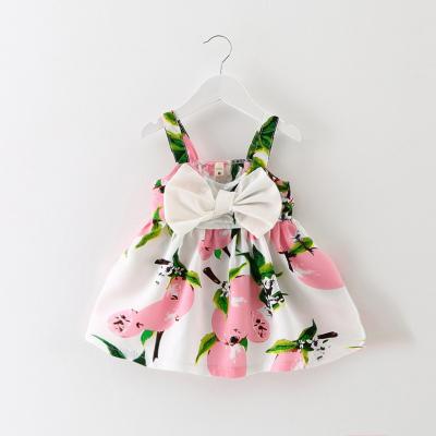 China Summer Baby Clothes Washable Kids Knitted Ruffles Ribbed Babies Dress Cute Dress for sale