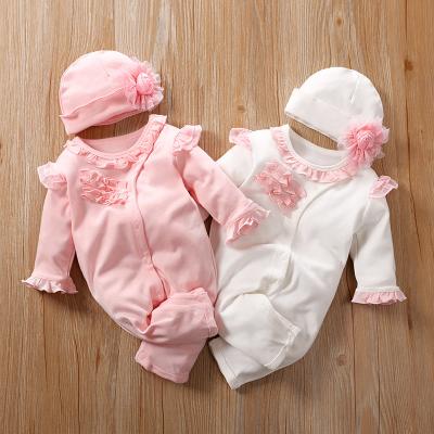 China Summer Cotton Casual Soft Muslin Fabric Organic Babies Clothing Set Baby Clothes Baby Romper for sale