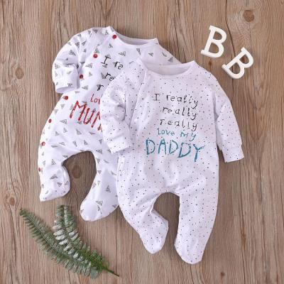 China 100% Cotton Autumn Newborn Infant Clothes Long Sleeve Baby Footie Organic Soft Solid Zipper Pajamas Bamboo Romper for sale