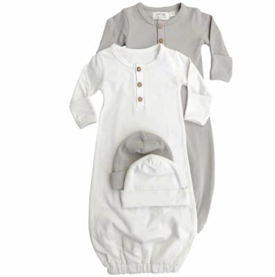 China 100% Cotton Oganic Newborn Baby Boy Sleep Dressing Gown With Hat for sale