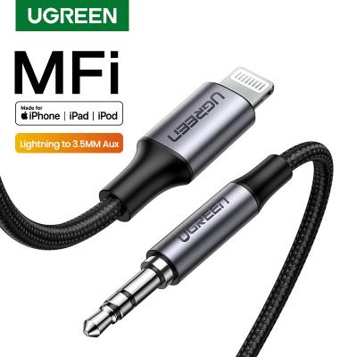 China Ugreen MFi lightning to aux cable. 3.5mm to Pro X 7 Us315 Audio Adapter 3.5mm Jack Male 1M Cable Car Converter Max iPhone 11 Earphone for sale